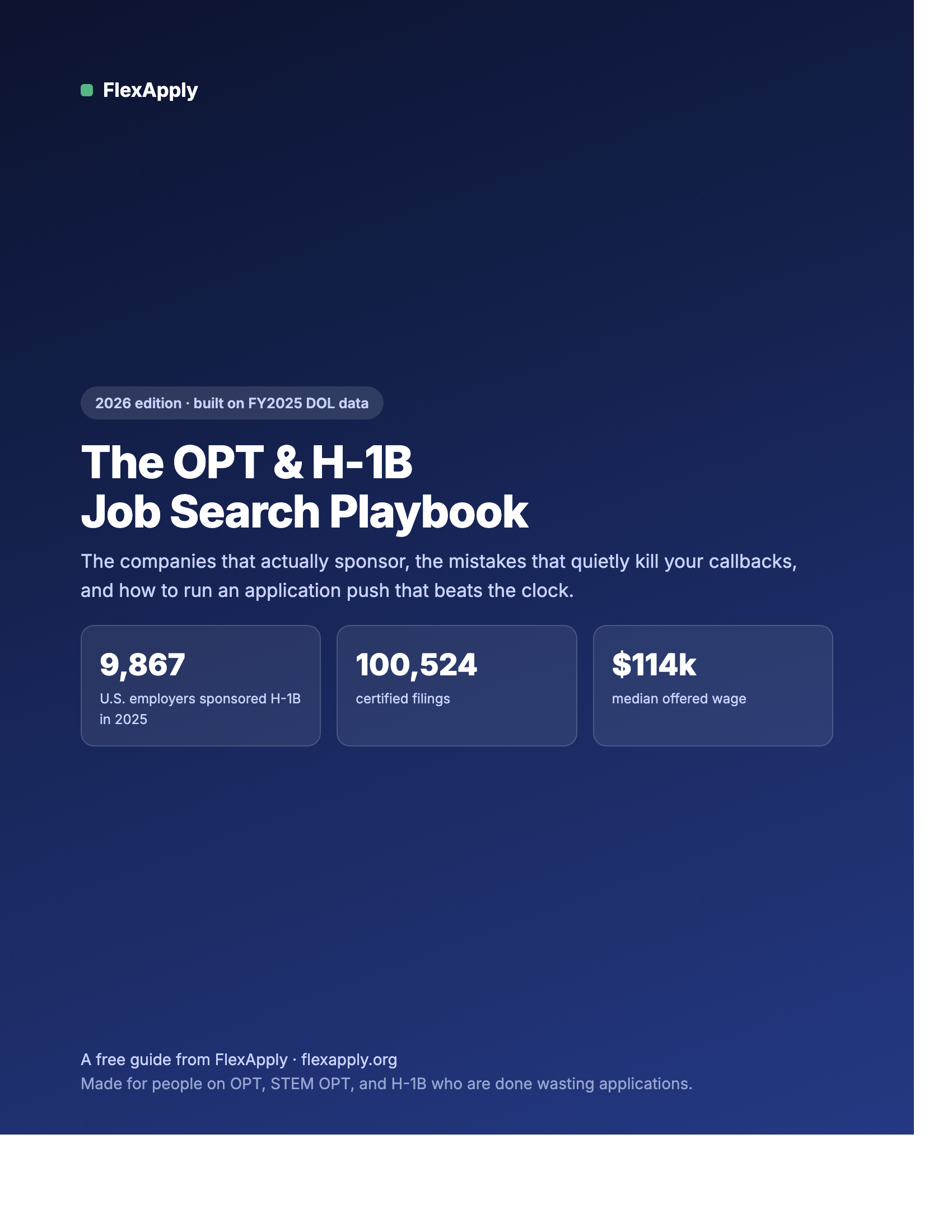 Cover of the OPT and H-1B Job Search Playbook